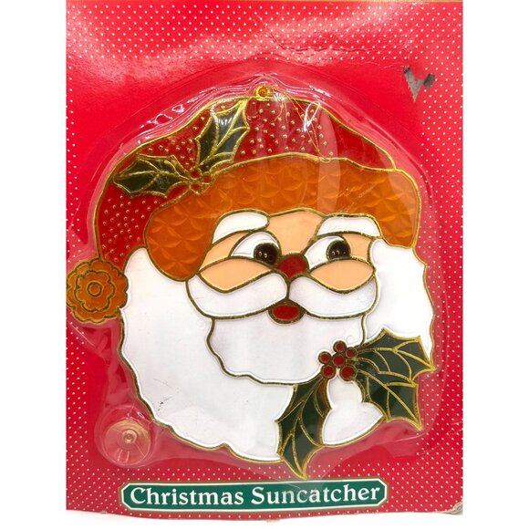 Trim A Home Christmas Santa Claus Suncatcher Holiday Window Decoration Red & Whi - Picture 5 of 5